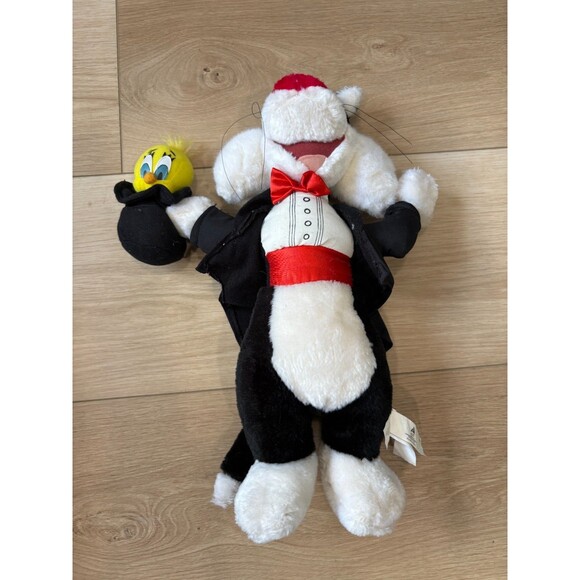 ACE Looney Tunes 1998 Sylvester Tweety Pie Magician Soft Plush Toy 16" Black - Picture 2 of 7